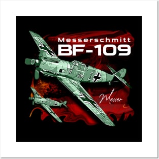 Messerschmitt BF-109 Luftwaffe Vintage Aircraft Posters and Art